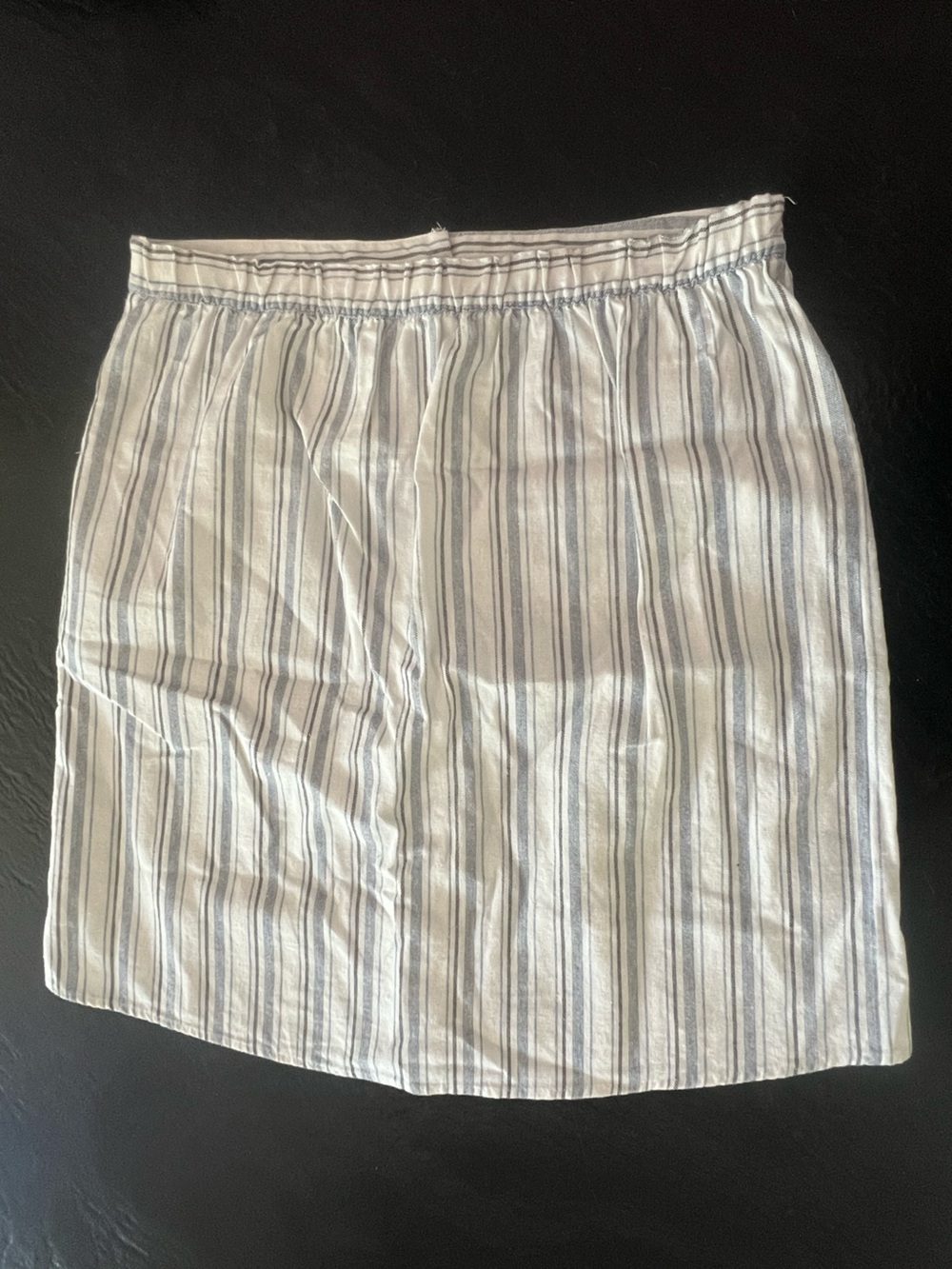 Potter's Pot Cream and Blue Striped A-Line Button Skirt - Picture 2 of 5